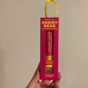Trader Joe’s gummy bear lip butter balm and mask duo set
